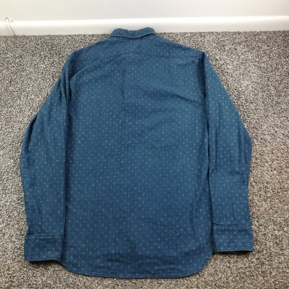Taylor Stitch Shirt Jack Geometric L/S Button Up Indigo Blue Mens Medium (40) - Picture 5 of 9